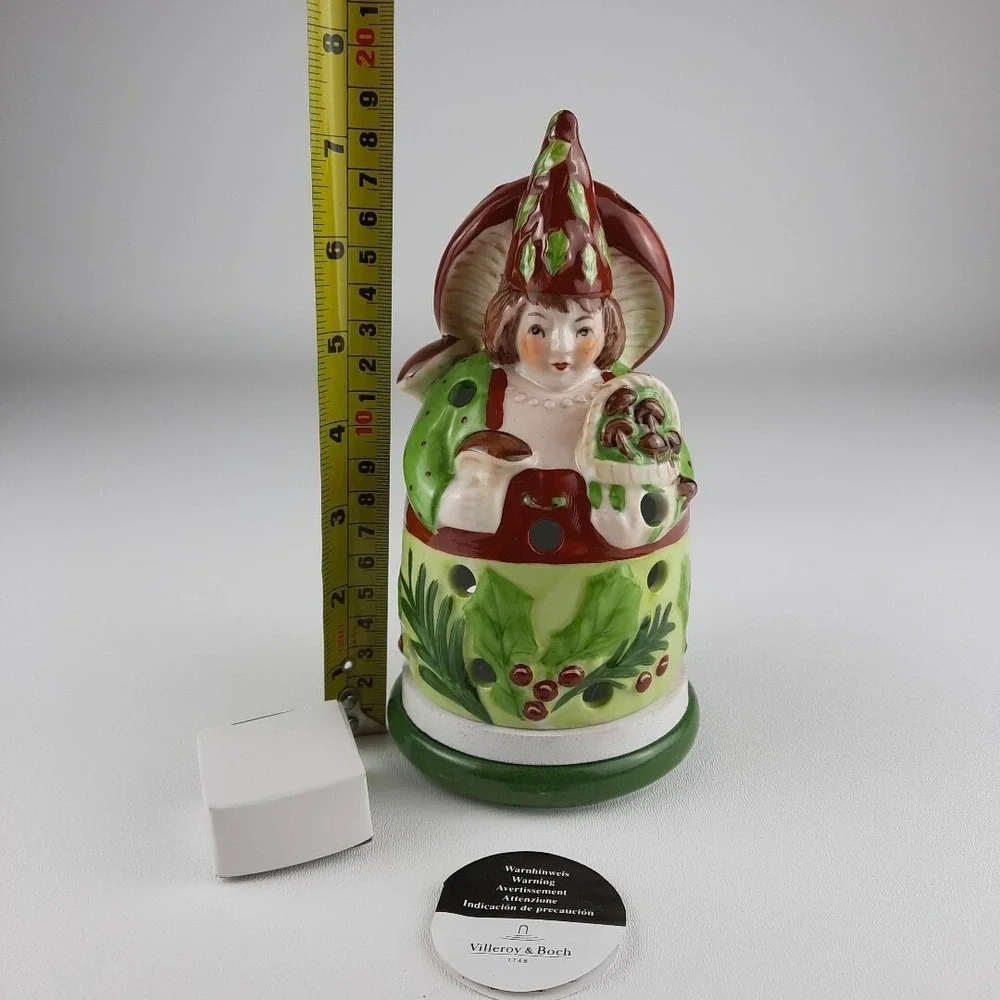 Villeroy Boch Gnome Tealight Votive Candle Holder Mushrooms Forest Decolights